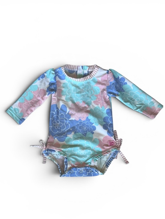 Ruffle Butts Other - Ruffle Butts Infant Girls 6-12 Months Pastel Bow One Piece Swimsuit Long Sleeve